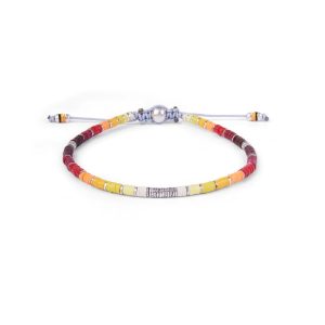 mini rizon beads bracelet red mix maor