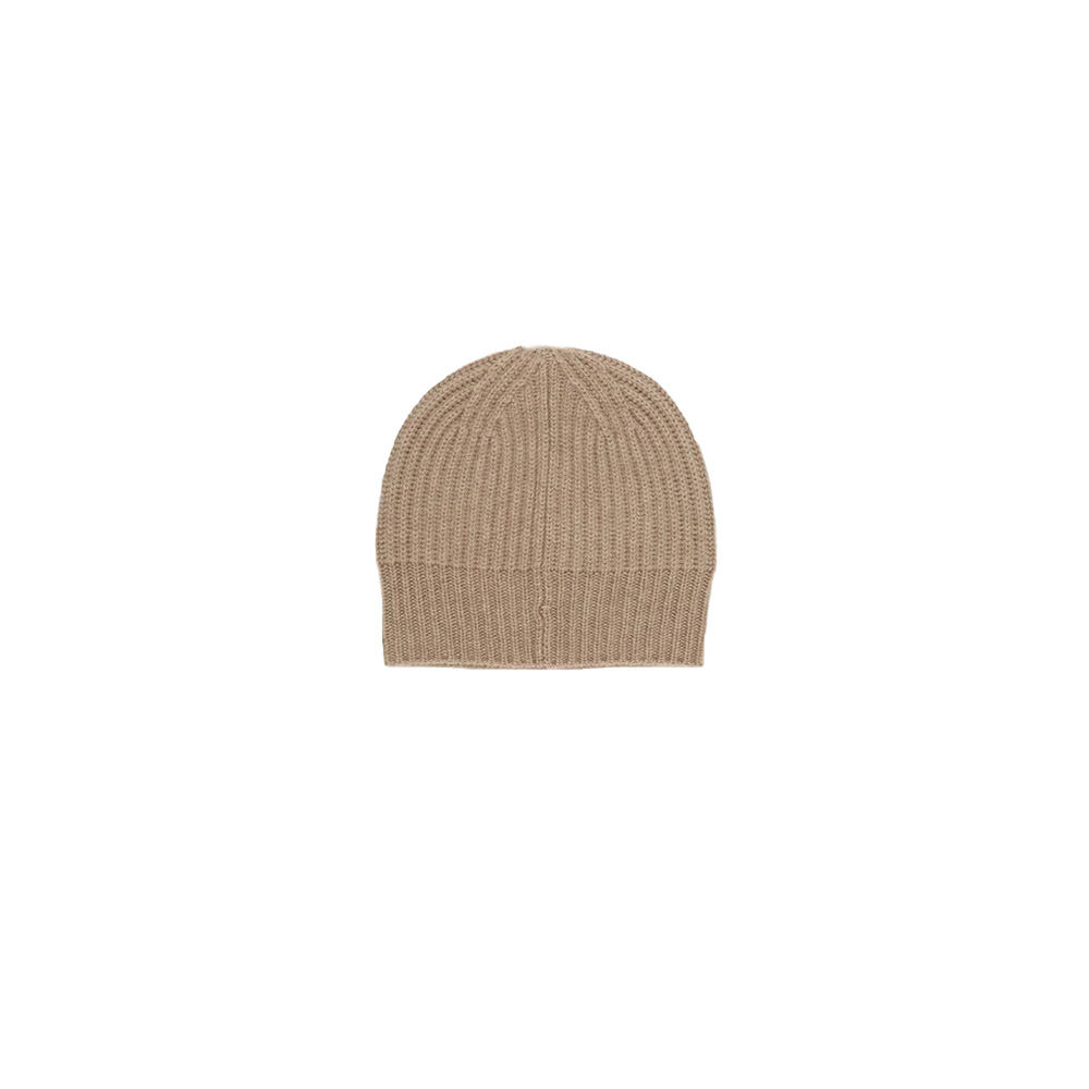 Sofie D'Hoore taupe beanie: Luxurious, 6-ply ribbed blend of 100% cashmere and wool. Stylish and warm with a continuous rib finish.