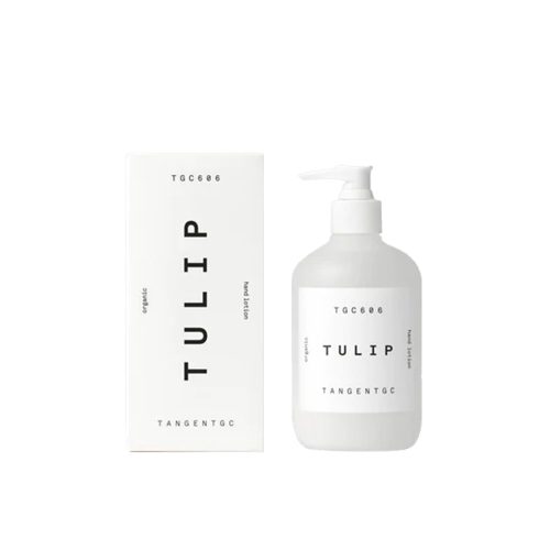 Experience soft, nourished skin with Tulip hand lotion. Natural, deep-acting formula, organic, vegan, cruelty and fossil-free, infused with floral essence.