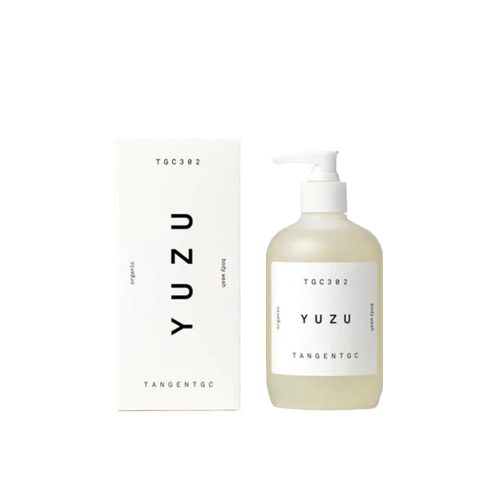 Indulge in Yuzu, Tangent GC's organic body wash with a unique mineral-faceted citrus scent, crafted from pure vegetable oils.