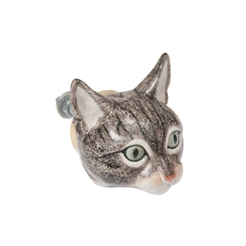 Elevate your furniture's style with an adorable tabby cat doorknob, adding a charming and cute touch to your favorite piece.